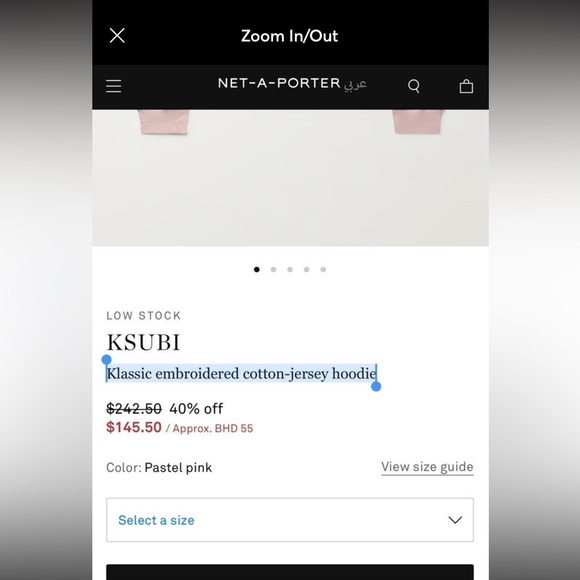 KSUBI pink cotton hoodie - Picture 3 of 6